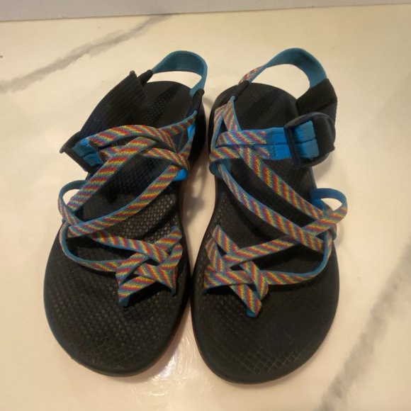 Chaco Z2 boulder style toe strap rainbow hiking sandals sz 9 - Picture 9 of 11